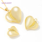 Pendants For Jewelry 18K Gold Plated Brass Heart Charms Pendants For Fashion Necklace Making Supplies DIY Jewelry Accessories
