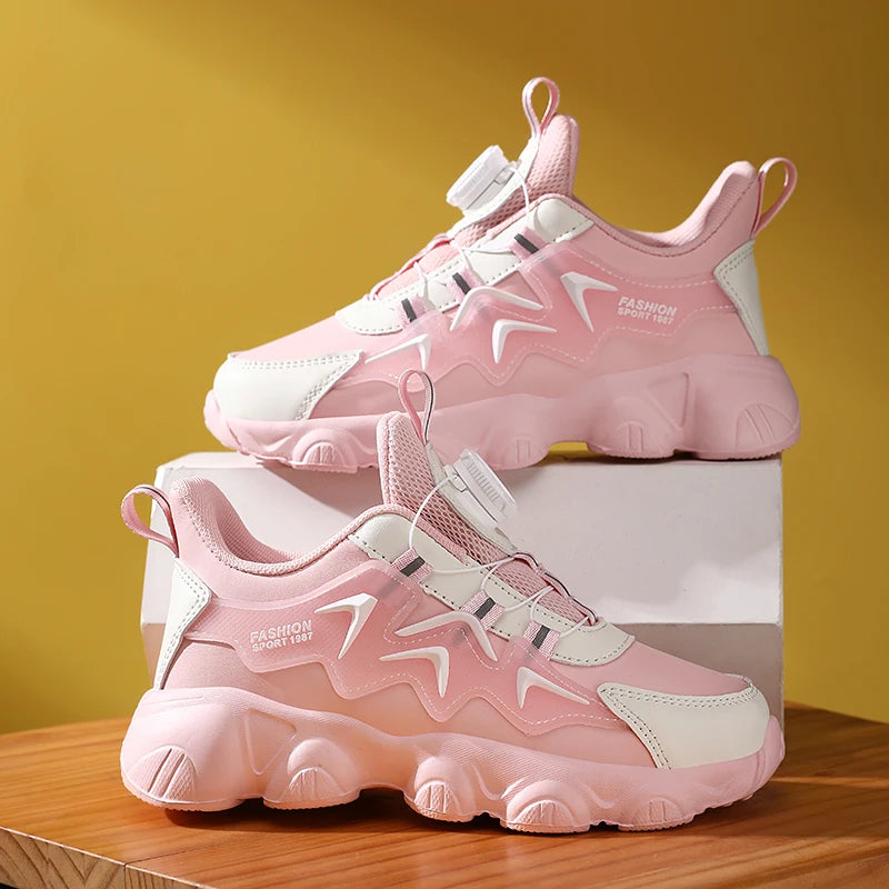 Children Shoes Luxury Origin Girls Sneaker Autumn Luxury PU Leather Platform Kids Casual Sneaker Girls Sports Shoes Size 29-38