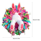 Easter Decorations Craft Supplies Easter Rabbit Wreath with Ears Rabbit Shape GarlandWall Decor Home Decoration Props