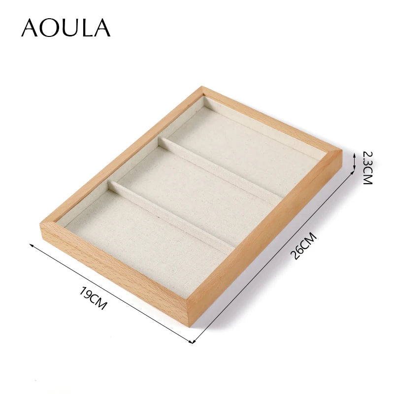 Stackable Ring Earring Jewelry Storage Multi Use Tray Bracelet Necklace Display Stand Holder Wooden Counter Top Drawer Organizer