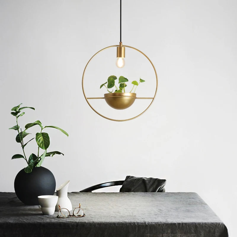 Modern Plant pendent  lamp Nordic Designer Copper pendant lights home decor  living room dining room coffee shop light