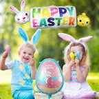 Easter Bunny Carrot Egg Foil Balloon Broken-shell Chicken Long eared Rabbit 4D Standing Balloon Happy Easter Party Deco Kid Gift