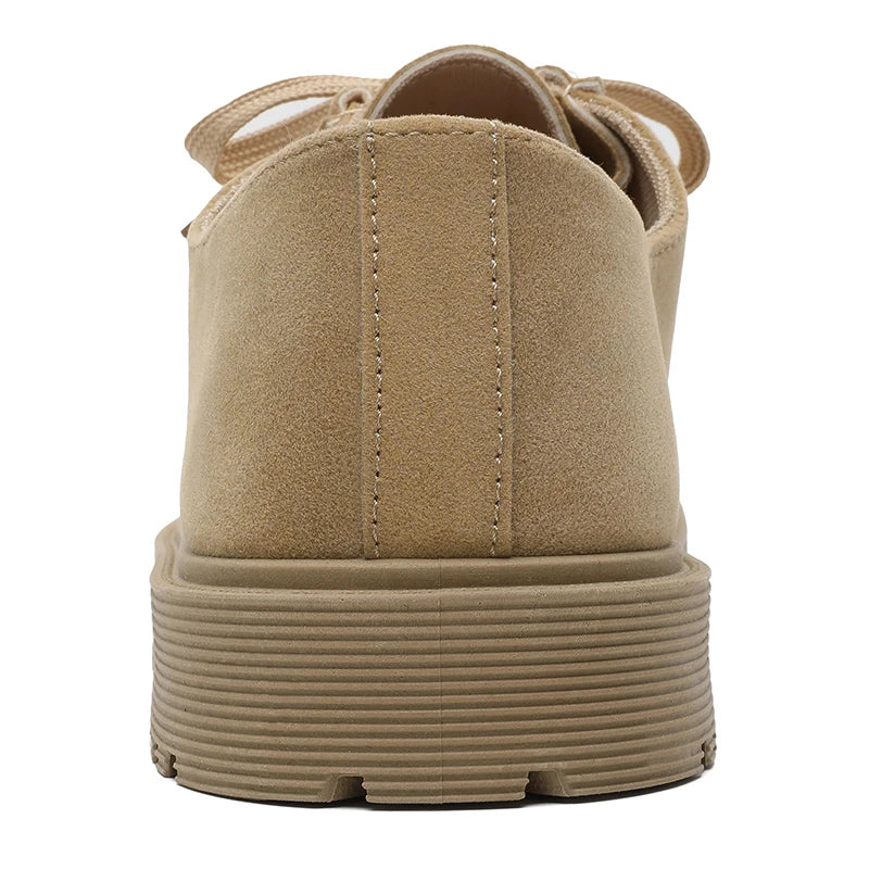 Men's wide toe barefoot shoes classic retro casual shoes lightweight outdoor sports walking shoes khaki thick soled work shoes