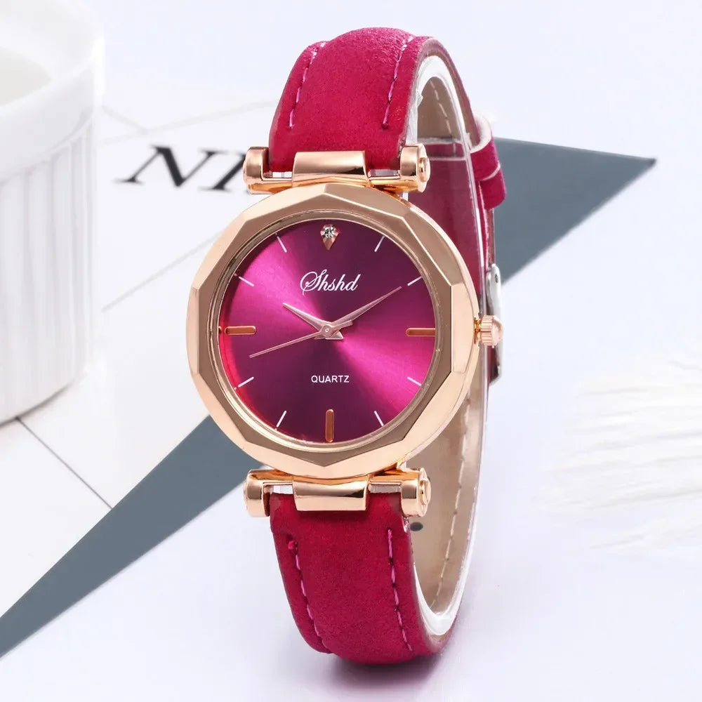 Casual Fashion Ladies Business Watch Women's Watches Women Leather Casual Watch Luxury Analog Quartz Crystal Wristwatch Relogio