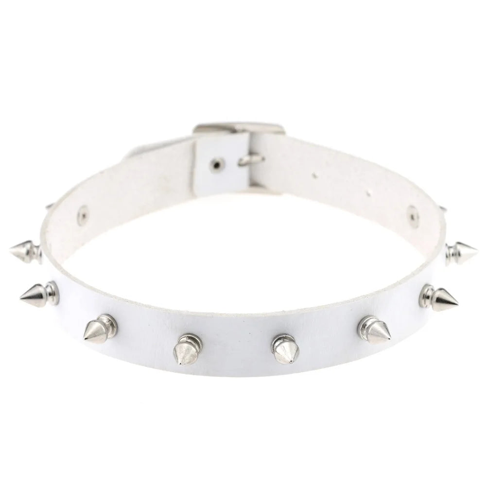 New Harajuku Chocker Sexy Pentagram Rivets White Goth Punk Chokers Gothic Choker Necklace for Women Hip Hop Bondage Cosplay