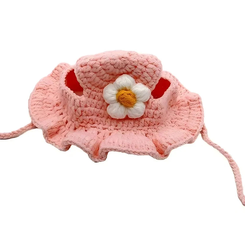 Pet Hats Hand-made Cat Hat Elastic Woven Cap  Puppy Kitten Headwear Knitted Hat Party Photo Shoot Props Decoration Cat Accessorie