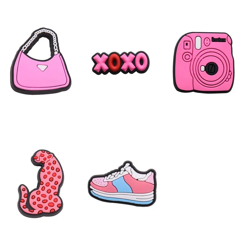Pink Suitcase Shoe Charms for Crocs Accessories Sandals Men Clogs Pins Women Badges Girls Jeans Kids Decorations Buckle Shoes