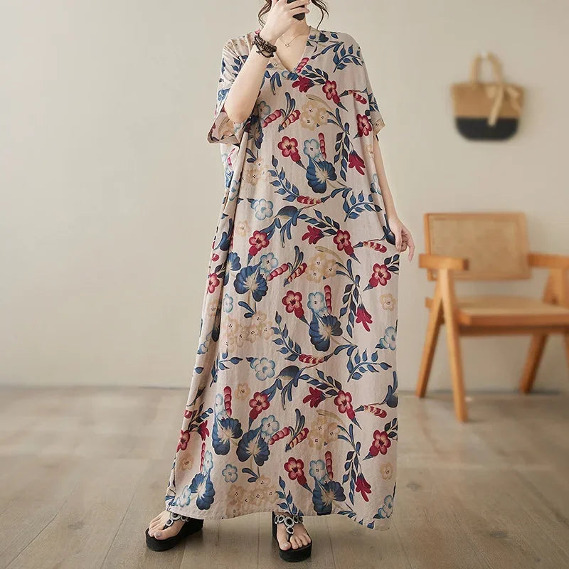 Summer Dress for Women Clothing Long Dress Fashion Clothes Cotton Vintage Harajuku Elegant Streetwear Maxi Beach Dresses
