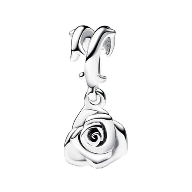 Valentine's Day 925 Silver Love Heart Flower Charm Mother Balloon Mom Bead Lock You Dangle Fit Original Bracelet Jewelry Pendant