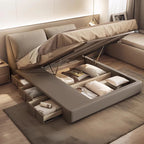 Bedroom Safe Wooden Bed Floor Double Comfortable Sleeping Large Size Bed Soft Fashion Interior Cama Matrimonial Furnitures