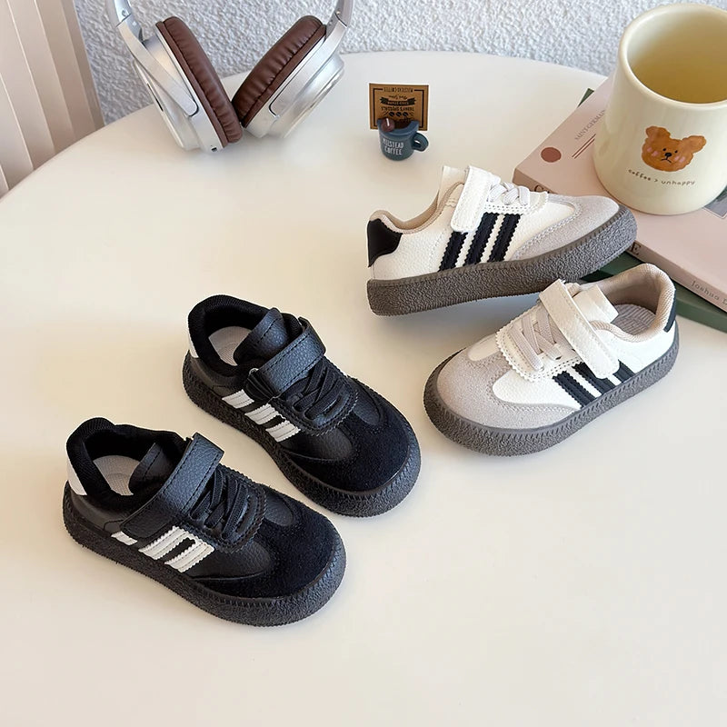 Children's Fashion Sports Shoes Crafted from PU Leather, Featuring Ergonomic Design, Soft Soles, and Suitable for Boy and Girl Children Shoes