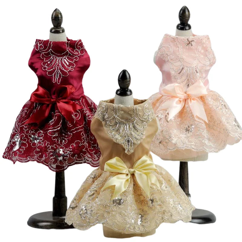 Summer Pet Pet Dresses Clothes Dot Dog Dress For Dogs Skirt Summer Princess Dog Wedding Dresses York Clothes For Dogs Skirts Pet Cat Dress