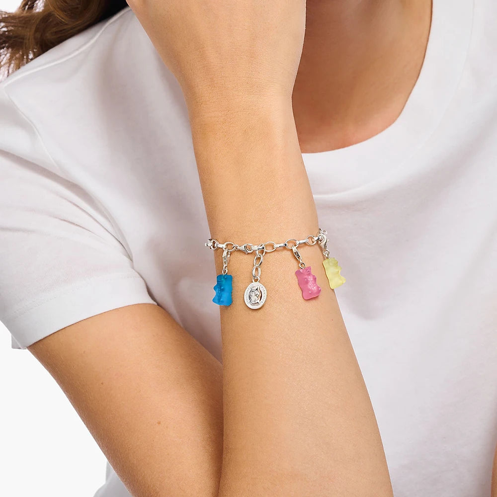 Charm Bracelets Bears New Trendy Gift for Women Men Europe Real 925 Sterling Silver Fine Jewelry Acessorie