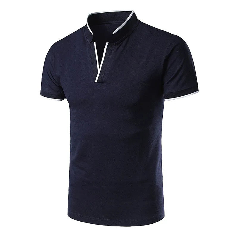 European And American Men's Fashionable And Casual Polo Shirt, Lapel Short Sleeved Men's T-shirt Top