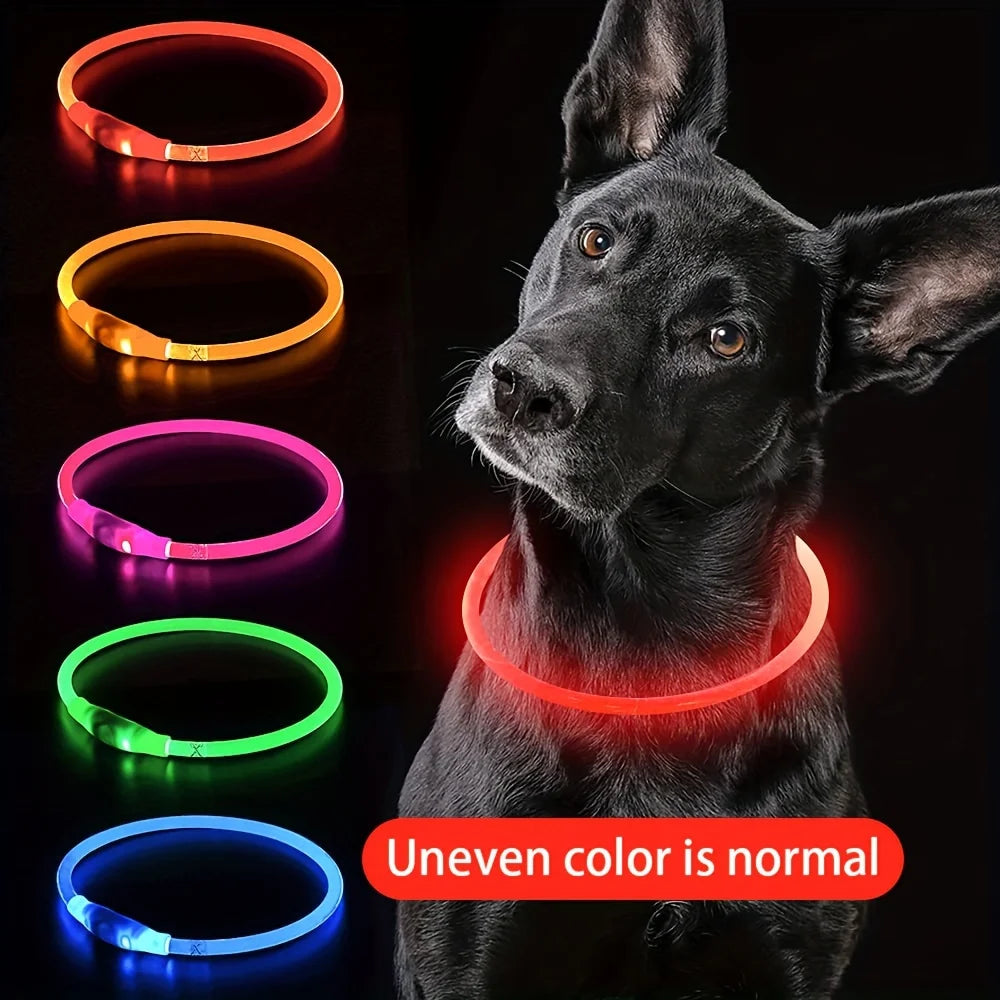 Pet Dog LED Light Collar Luminous Anti-Lost Dog Collar Pet Collar USB Rechargeable Dog Necklace Collar
