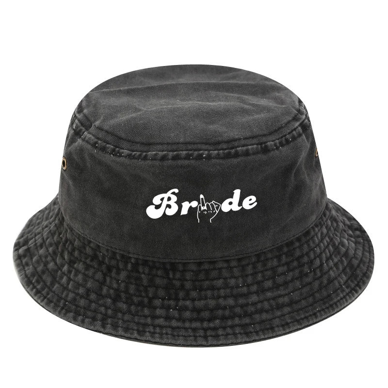 Bridal Bucket Hat Female Beach Pool Marriage Wedding Engagement Party Bridal Gift Travel Fashion New Fishing Cap Gift Wholesale