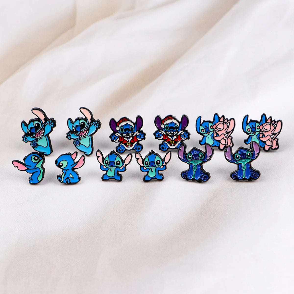 Cute Stitch Stud Earrings for Women Piercing Women's Stainless Steel Jewelry Fashion Accessories Gift for Girl