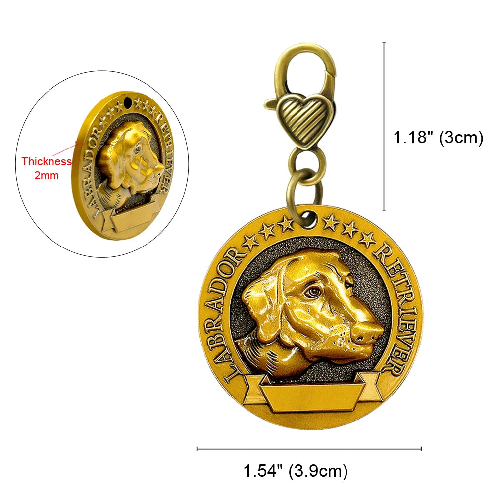 Custom Tags Personalized Dog ID Tag Custom Copper Coated Metal Engraved Large Dog Name Tags Pet Accessories for Labrador