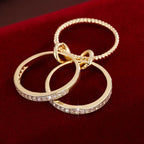 Trendy Interlocking Stackable Rings for Women Statement Ring Stack Set with Cubic Zirconia Stacking Jewelry