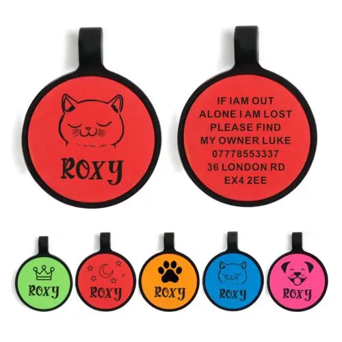 Custom Tags Personalised Dog Tag Custom Engraved ID Silicone Tag for Pet Cat Dog Name Collar