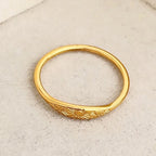 Trendy Stainless Steel Sunlight Stackable Ring for Women Gold Color Ring Fashion Simple Party Christmas Jewelry Gift