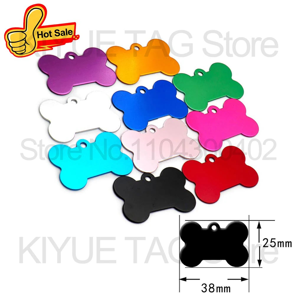 Custom Tags 100PCS Pet Supplies Custom Personalized Cat Collar Name Tag Custom Engraved Dog ID Tag Aluminum Pendant Accessories