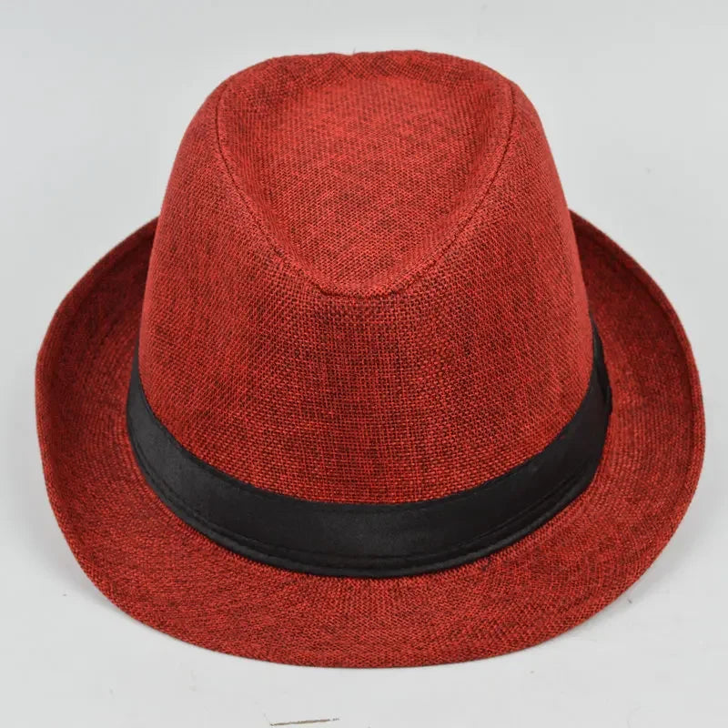 Men's Handsome Hats Jazz Cotton Linen Pure Hat Imitation Linen Sun Visor Hat Fashion Accessories
