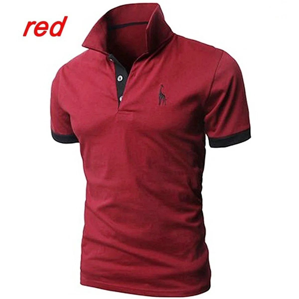 Fashion Cartoon Embroidery Polo Shirts for Men Casual Solid Color Slim Fit Mens Polos New Summer Fashion Brand Men Clothing