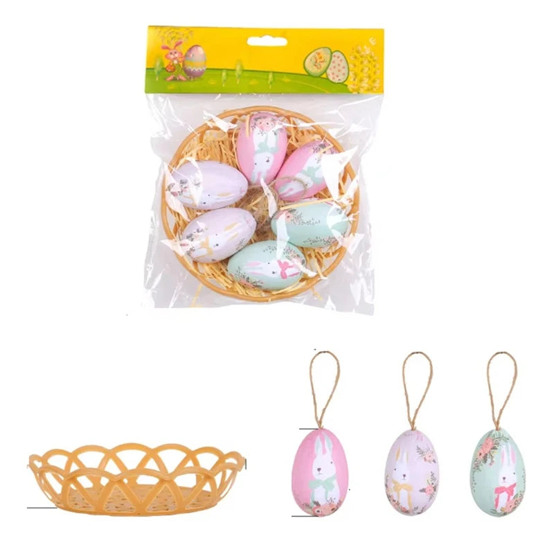 Easter Colorful Egg Basket,Hanging Ornaments & Pendants For Easter Parties Decorations, Ideal Kids Giftsabkw