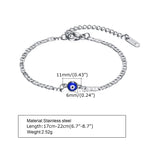 Anklets for Men, Turkey Evil Blue Eye Anklet. Stainless Steel Flat Mariner Link Ancho Chain Bracelet Anklet, Women Jewelry