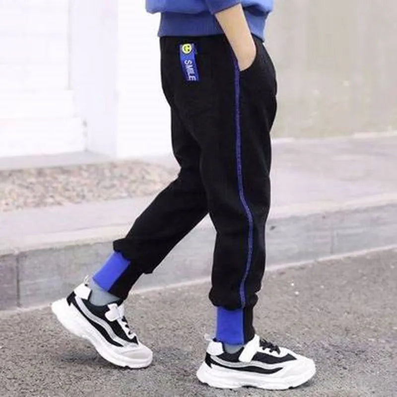 Children's Pants 2024 Boys' Spring Autumn Korean Edition Printed Letter Workwear Pants Middle aged Children's Sports Pants 3-12Y