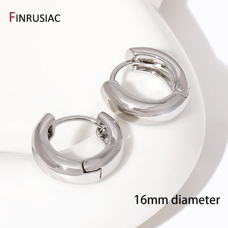 New Trendy Real Gold Plated Round Hoop Earrings For Women Girls Ladies Big Hoops Gold Circle Ring Earrings Party Gift