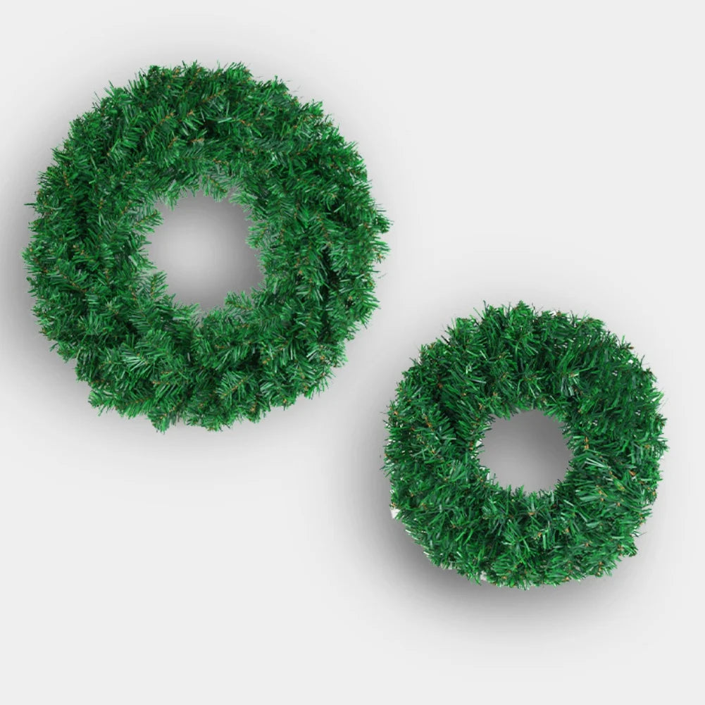 30/40/50cm Artificial Green Wreath PVC Wall Wreaths Seasonal Home The Wreath Christmas Ribbon Wreath Front Door Fall Wreaths