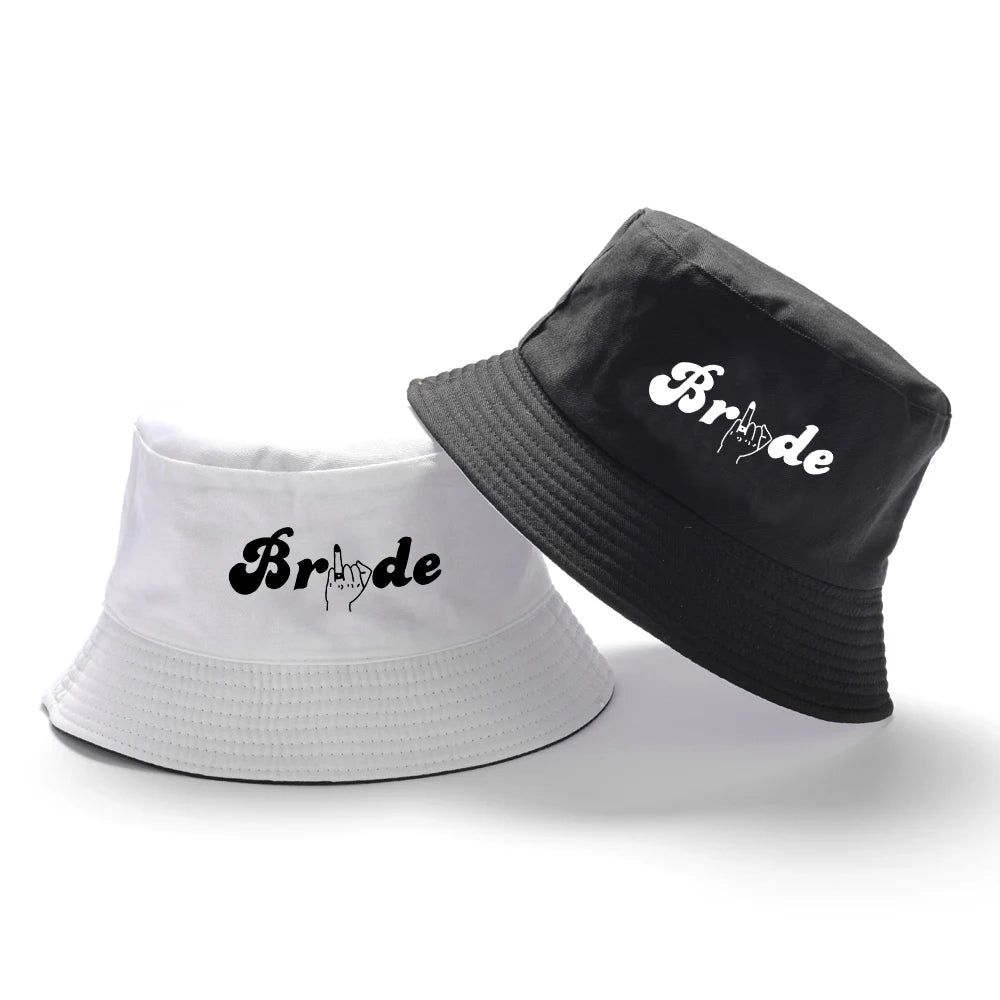Bridal Bucket Hat Female Beach Pool Marriage Wedding Engagement Party Bridal Gift Travel Fashion New Fishing Cap Gift Wholesale