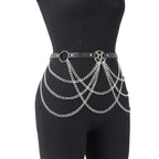 Women Fashion Belly Belt Chain Street Style Belt With Chain Gothic harness chain bustier Harness Waist Belt Clothing Accessories
