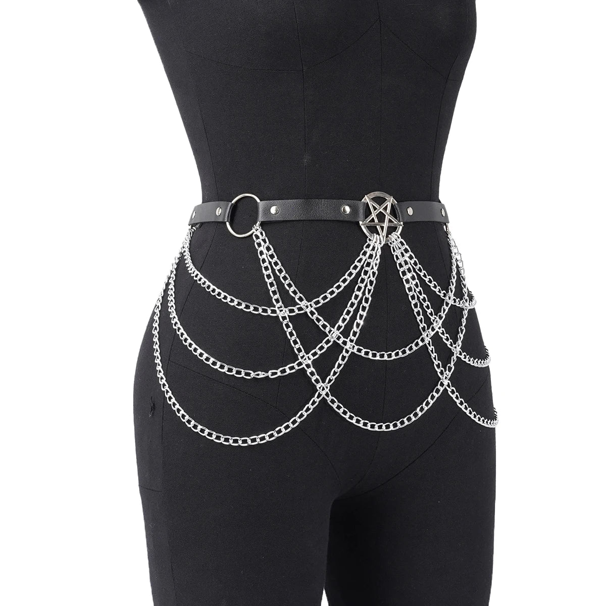 Women Fashion Belly Belt Chain Street Style Belt With Chain Gothic harness chain bustier Harness Waist Belt Clothing Accessories