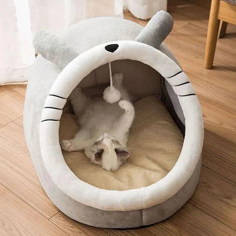 Pet Bed Deep Sleep Cat Bed Cartoon Pet Bed Foldable Removable Washable Pet Sleeping Bed for Small Dog Mat Bag Cave Cats Bed