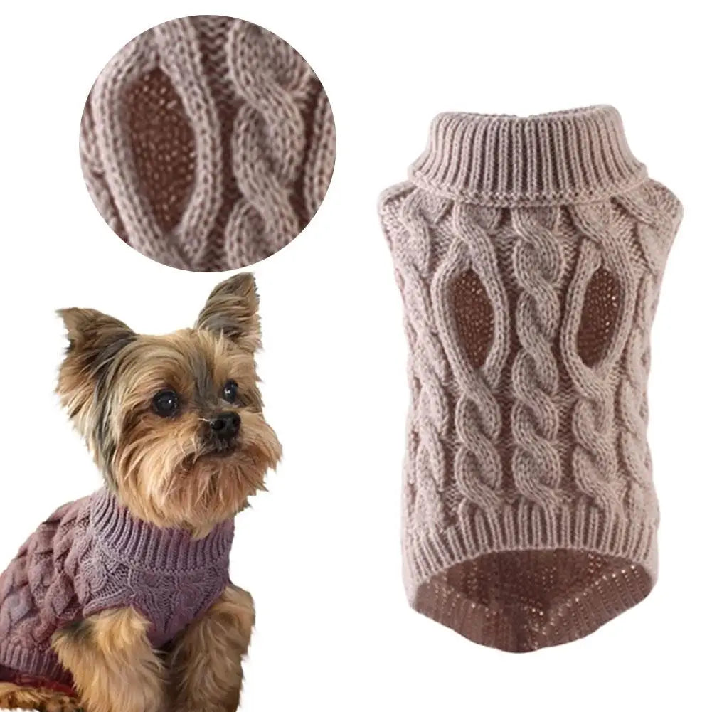 Warm Dog Sweaters for Small Dogs Turtleneck Knitted Winter Dog Clothes Pet Puppy Cat Sweater Vest Chihuahua French Bulldog Coat