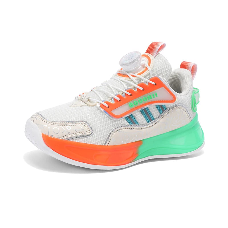 Children Shoes Autumn 2025 New style Breathable rotating button soft sole anti-slip and shock-absorbing sports shoes for boys