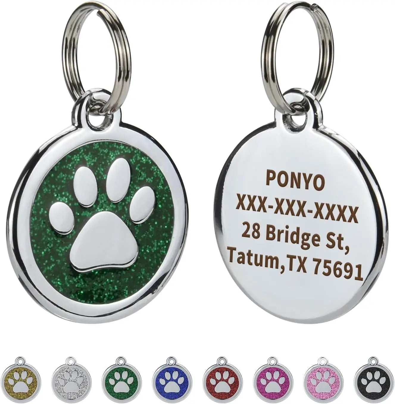 Pet ID Tags Free Engraving Pet Anti-lost Collar Pendant Personalized Puppy Name Tag Cat Paw Decoration Customized Product Custom Tags