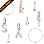 Pendants Fine Jewelry Charming Letter Crystal Pendants Fashion Necklace Bracelet Accessories for Women's Anniversary Gift