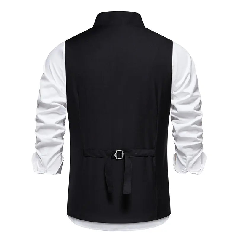 New Men's Suit Vests Fashion Smart Casual Formal Dress Vest For Wedding Waistcoats Men Solid Color Sleeveless Party Vest Man