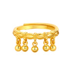 Statement Ring Resize, Adjustable Small Bell Charms Women Openable Jewelry