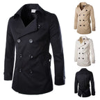New Mens Coats Windbreaker Cotton Double-breasted Boutique Coat British Temperament Jackets for Men