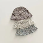 Korean Retro Hollow Crochet Knitted Bucket Hats for Men Women Summer Autumn Versatile Casual Basin Cap Casquettes