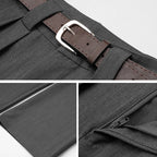 Office Lady Elegant Burgundy Suits Pants for Women High Waist Wide Leg Fashion Trousers with Pockets Black Gray