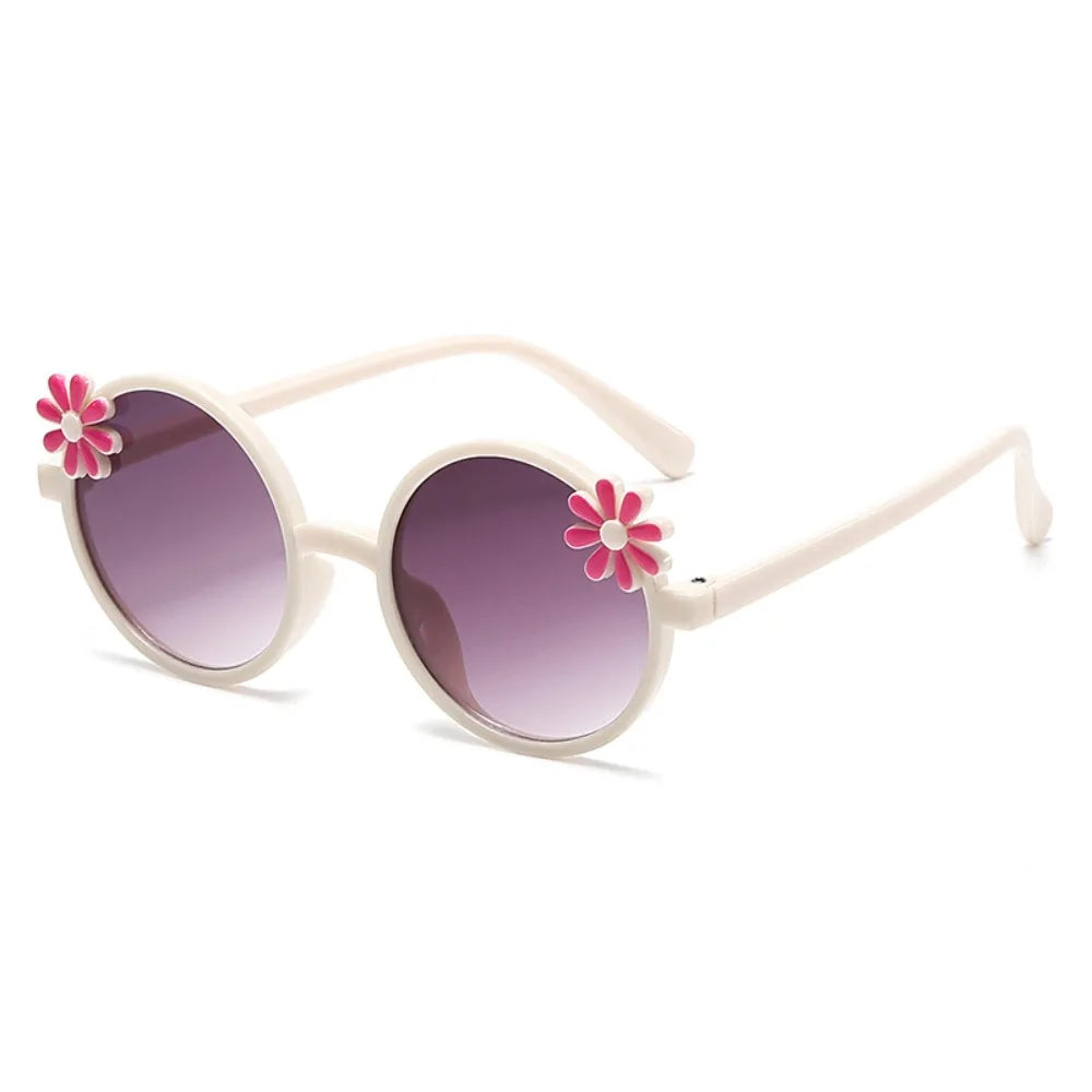 Shades Flower Sunglasses Anti Radiation Glass Kid Sunglasses Blocking Sunglasses Sun Protection Round Frame Children Eyeglass