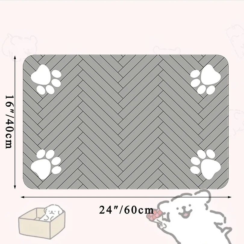 Pet Feeding Dropshipping Pet Placemat for Food and Water Bowl, with Waterproof Rubber Backing, Quick Dry Water Mat for Dog Cat