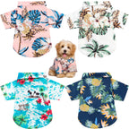 Pet Summer T-Shirts Hawaii Style Floral Dog Shirt Hawaiian Printed Pet T-Shirts Breathable Cool Clothes Beach Seaside Puppy