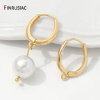 14K Gold Plated Earring Hooks Round Hoop Earrings For Jewelry Making Supplies,Fasteners For Earrings,DIY Earring Accessories
